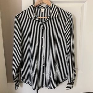 H&M Black and White Striped Button Down